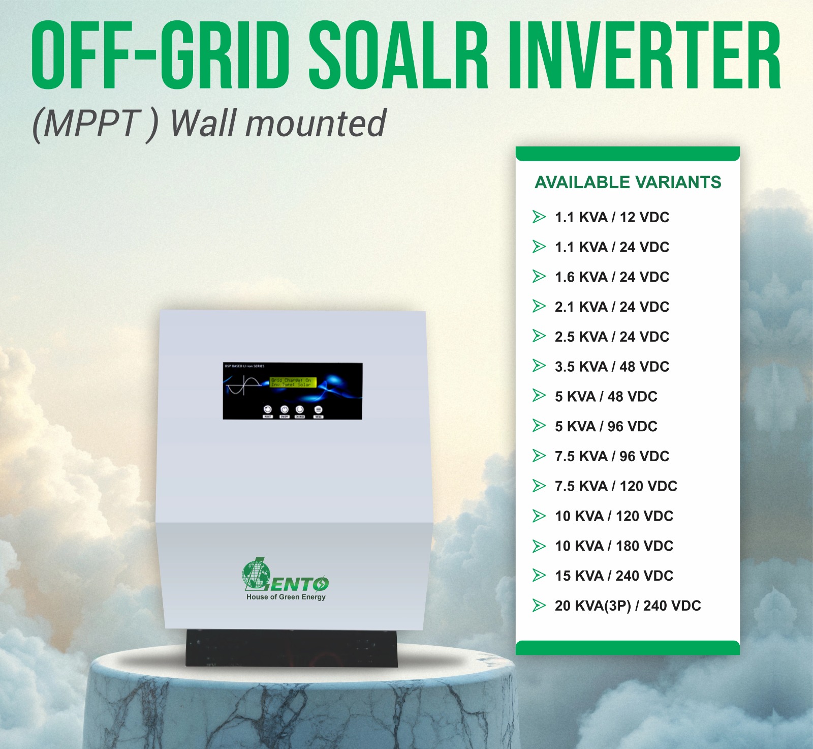 Off-Grid Solar Inverter (MPPT) – Wall Mountable
